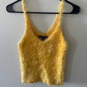 Fuzzy yellow tank top